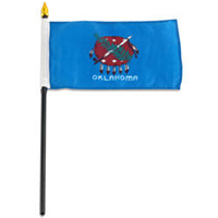 Oklahoma Miniature Economy Polyester Flag (12 in. x 18 in.), MSOK1218P