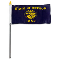 Oregon Miniature Economy Polyester Flag (12 in. x 18 in.), MSOR1218P