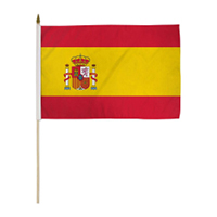 Spain Miniature Economy Polyester Flag (12 in. x 18 in.)