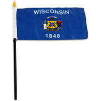 Wisconsin Miniature Economy Polyester Flag (12 in. x 18 in.), MSWI1218P