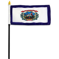 West Virginia Miniature Economy Polyester Flag (12 in. x 18 in.), MSWV1218P