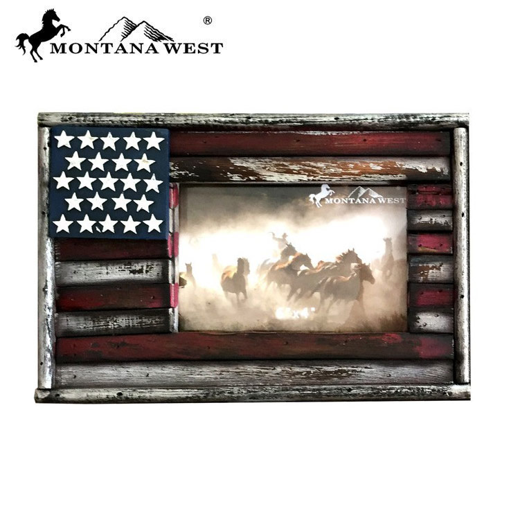 American Flag Wood Photo Frame