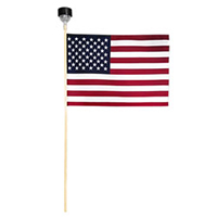 US Miniature Flag with Solar Light, MUS1218LIGHT