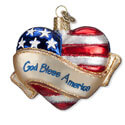 God Bless America Heart Ornament, OWC30037