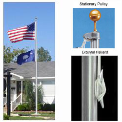 Ground Set Flagpoles External Halyard System, FBPP0000010584