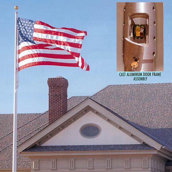 Internal Halyard InGround Flagpole Set with Revolving Truck