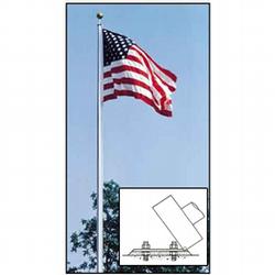 External Halyard In-Ground Tapered Flagpole with Tiltbase and Stationary  Truck