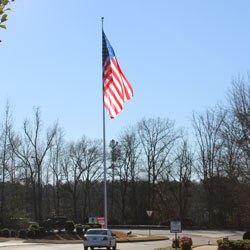 Heavy Duty Ground Set Flagpole with Single Revolving External Halyard