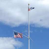 Ground Set Nautical Flagpoles with Yardam & Gaff