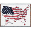 United States Flag Map Throw Blanket, PCI3174T