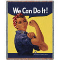 Rosie The Riveter Throw Blanket, PCI942T