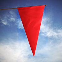 Canada Red Single Pennant with Pole Hem, PENN23CRDPH