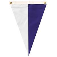 Purple and White Single Pennant, PENNNT23PW