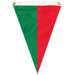 Red and Green Single Pennant, PENNNT46RG