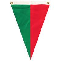 Red and Green Single Pennant, PENNNT46RG