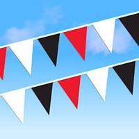 Red White and Black String Pennants