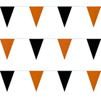 Black and Orange String Pennants