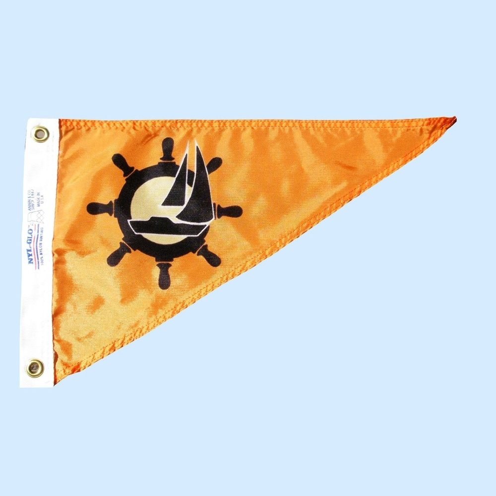 Sailboat Wheel Boating Indoor Outdoor Dyed Nylon Boat Pennant Grommets 10/" X 15/"