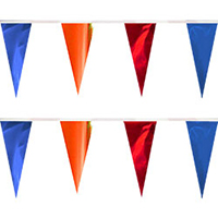 Red Blue Orange String Pennants, PENNSCR6RBO