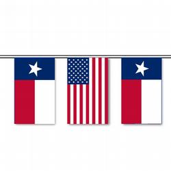 Texas and U.S. Flag String Pennants, PENNSIP3QTX