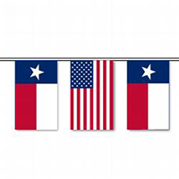 Texas and U.S. Flag String Pennants, PENNSIP3QTX
