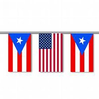 Puerto Rico and U.S. Flag String Pennants, PENNSIP3QS