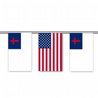 Christian and U.S. Flag String Pennants