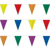 8-Mil Polyethylene Assorted Colors String Pennants
