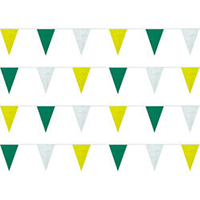 Green White Yellow Heavy Duty String Pennants, PENNSP895GWY