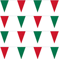 Red and Green String Pennants