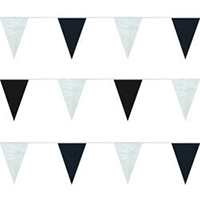 Black and White String Pennants, PENNSPC50J