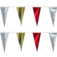 Red Silver Gold String Pennants, PENNSCR6C