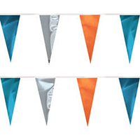 Orange Turquoise Silver String Pennants, PENNSCR6T