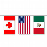 Canada, Mexico, & U.S. String Pennants