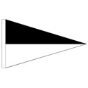Black and White Bi-color Single Pennant, PENNT35BW