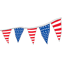 Heavy-Duty Americana Stars & Stripes String Pennants