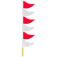 Red, White, And Red Plasticloth Wiggler Pennants