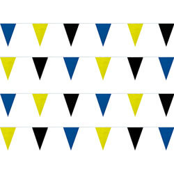 Blue, Yellow, Black String Pennants, PENNS123BYB