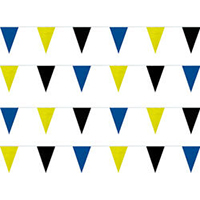Blue, Yellow, Black String Pennants, PENNS123BYB
