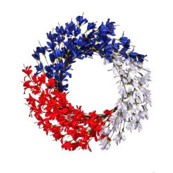 Red White and Blue Independence Azalea Wreath, REMTF22559