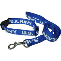 Navy Dog Collar and Leash Set, RUFFDOGNAVY