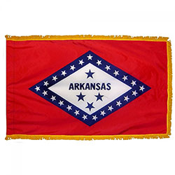 Arkansas Flag Fringed with Pole Hem, FBPP0000009540