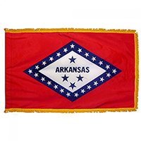 Arkansas Flag Fringed with Pole Hem