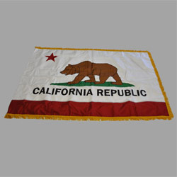 California Appliqued Flag with Pole Hem and Fringe, 4 x 6 ft., SCA46PHFA