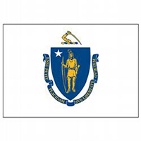 Massachusetts Economy Polyester Flag (3 ft. x 5 ft.), SMA35P