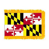 Maryland Fringed Flag with Pole Hem