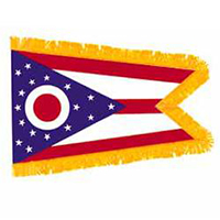 Ohio Fringed Flag with Pole Hem