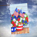 Patriotic Pansies House Flag, TOL109616H