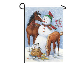 Snowman Pasture Polyester Garden Flag (12-1/2 in. x 18 in.)