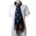American Flag Vintage Print Flag Scarf, TPSL8029
